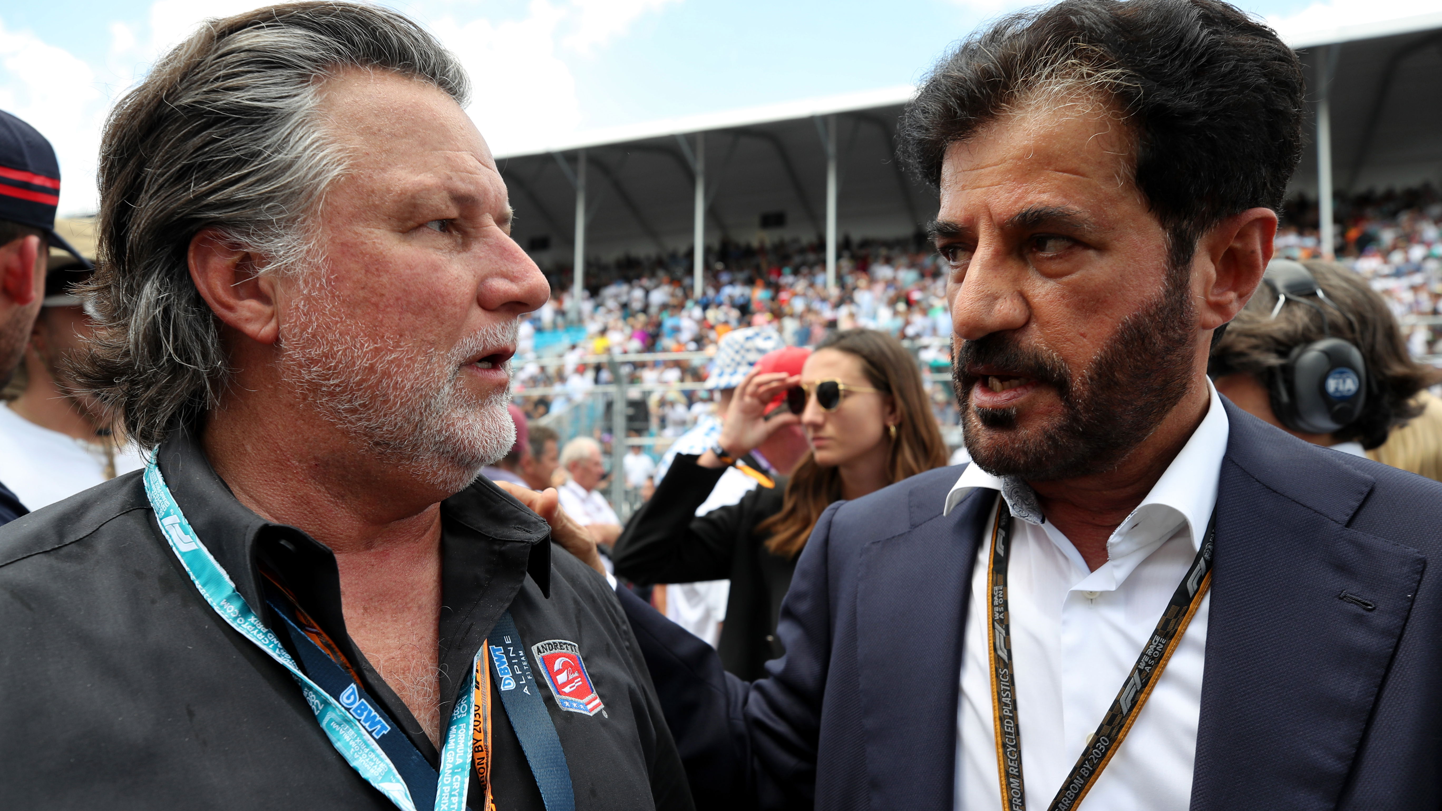 Michael Andretti with FIA president Mohammed Ben Sulayem.