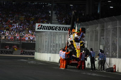 Nelson Piquet Jr's wrecked Renault 