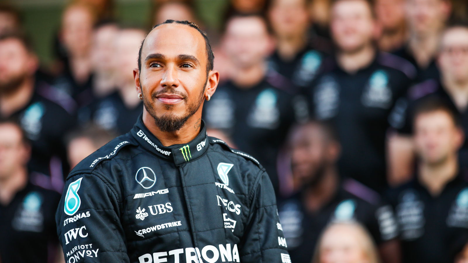 Lewis Hamilton pictured at the 2023 Abu Dhabi Grand Prix