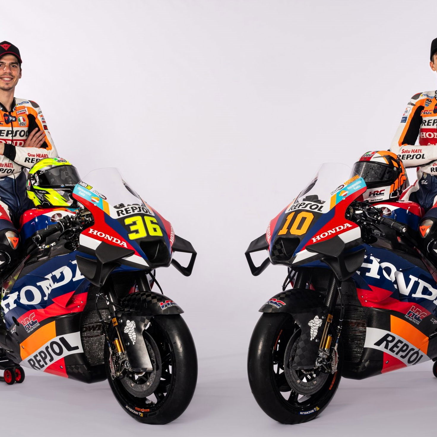 Joan Mir, Luca Marini, 2024 Repsol Honda livery.