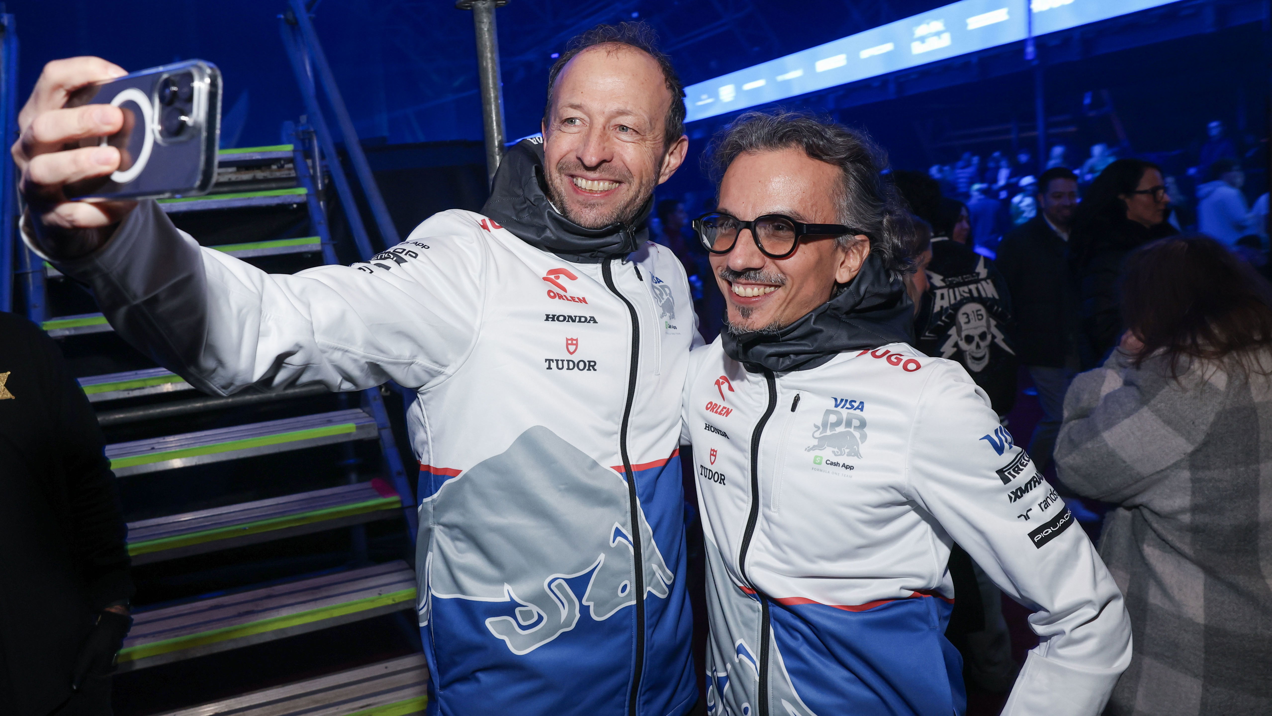 RB CEO Peter Bayer alongside RB team principal Laurent Mekies 