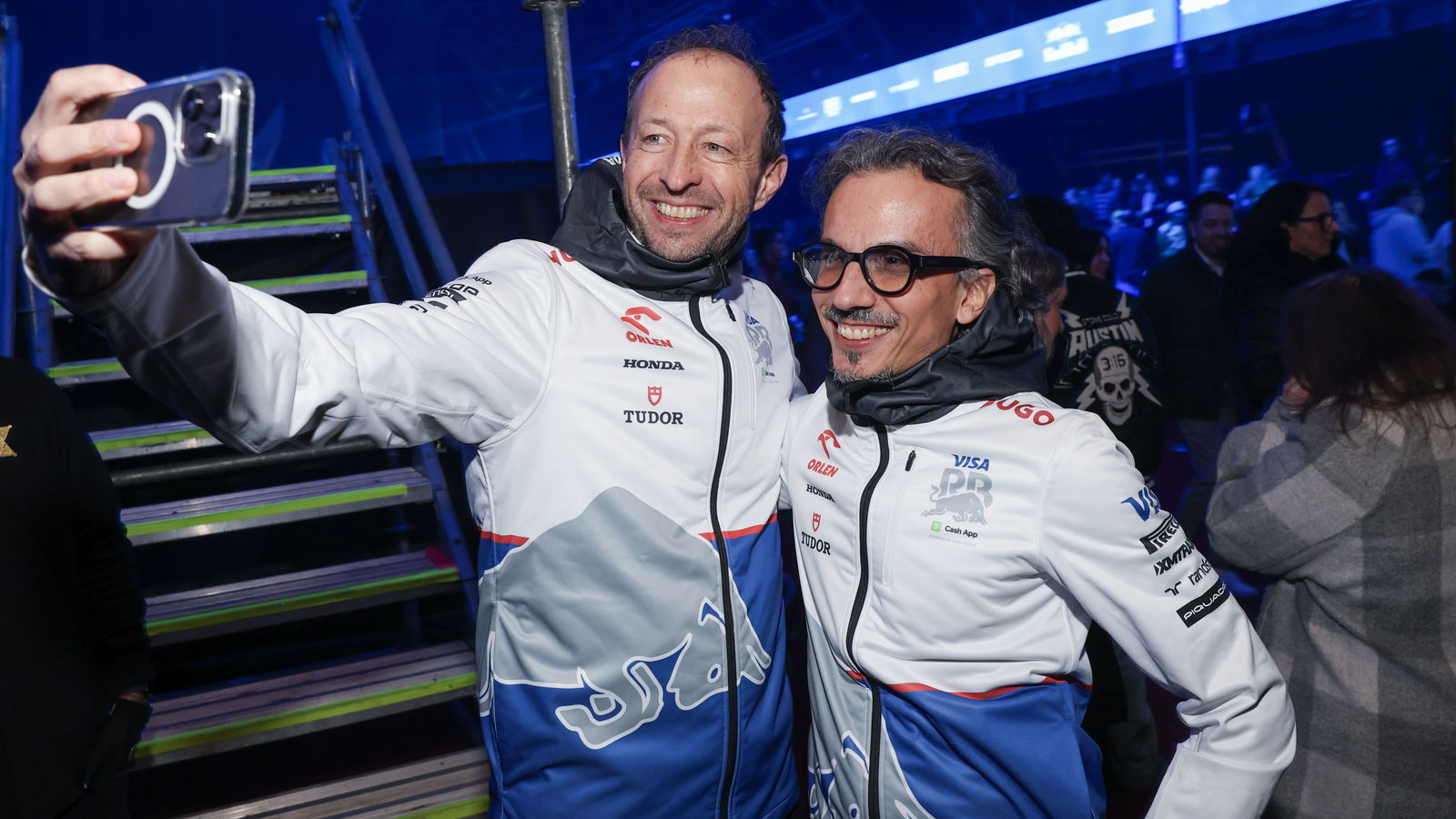 RB CEO Peter Bayer alongside RB team principal Laurent Mekies 