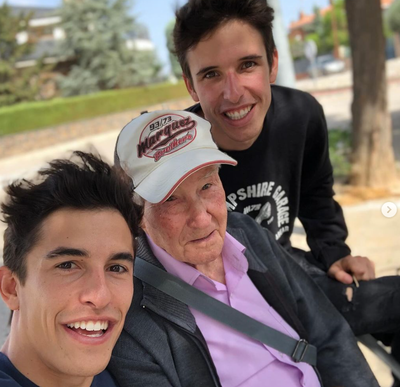 Marc and Alex Marquez with their grandfather