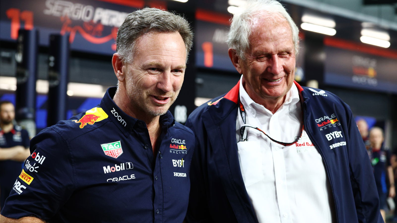 Red Bull F1 boss Christian Horner and motorsport advisor Helmut Marko 
