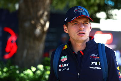 Max Verstappen arrives in the Melbourne paddock 