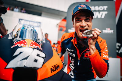 Dani Pedrosa, KTM podium celebration. Rob Gray (Polarity Photo)