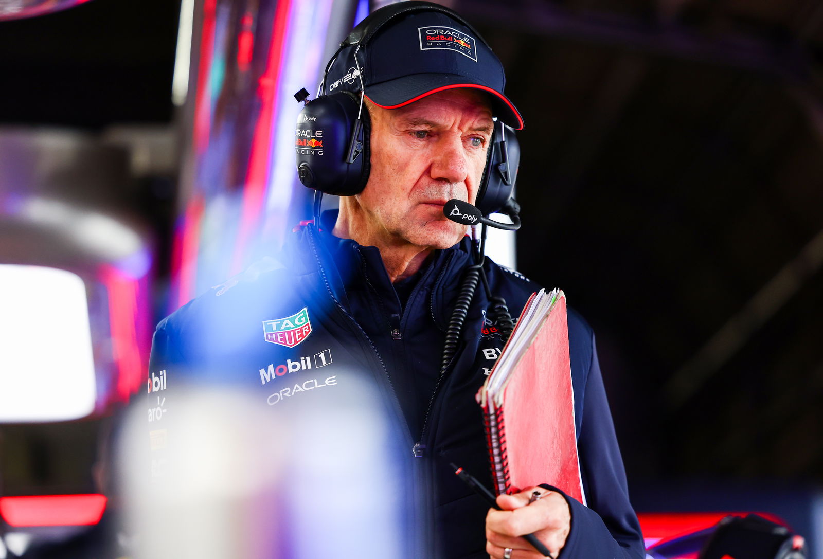 Adrian Newey in the Red Bull garage 