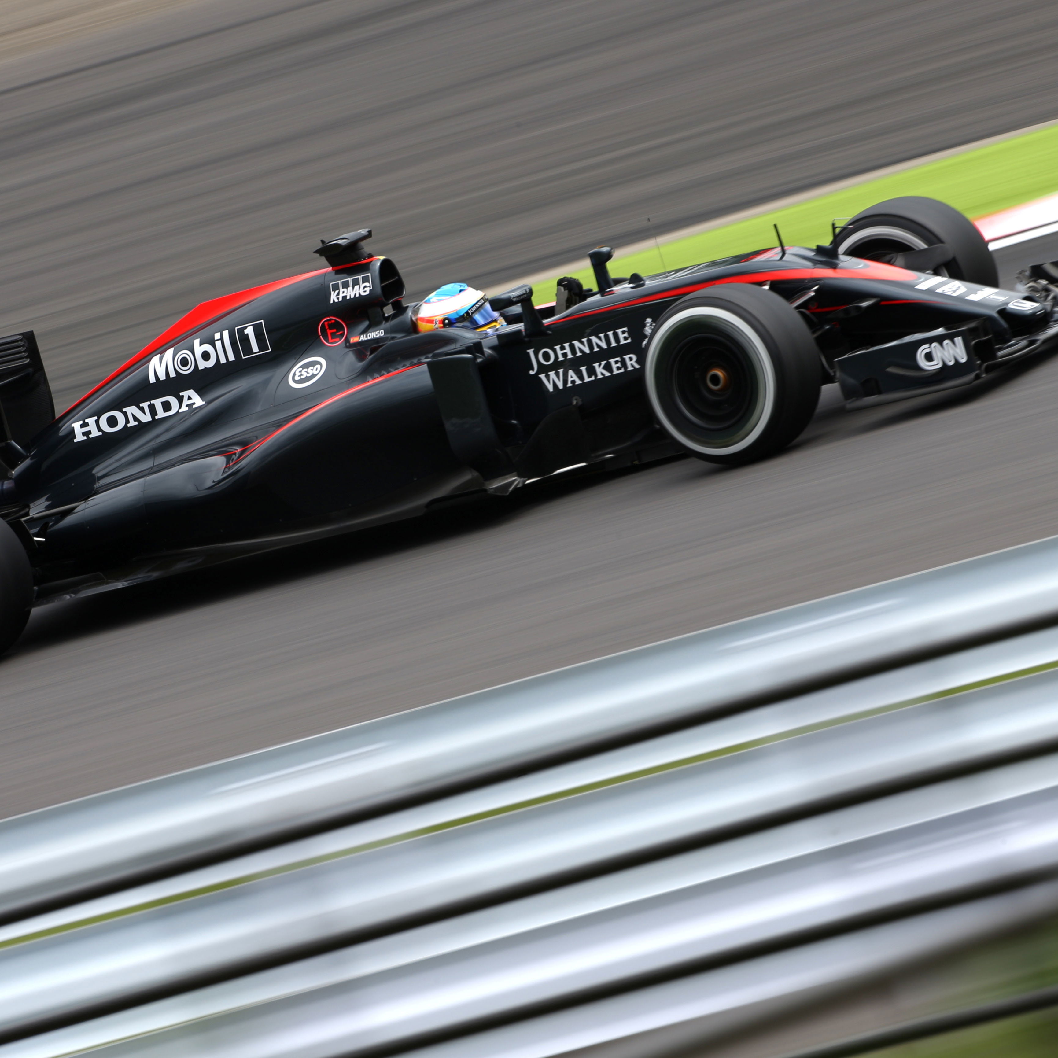 Fernando Alonso driving a Honda-powered McLaren in 2015