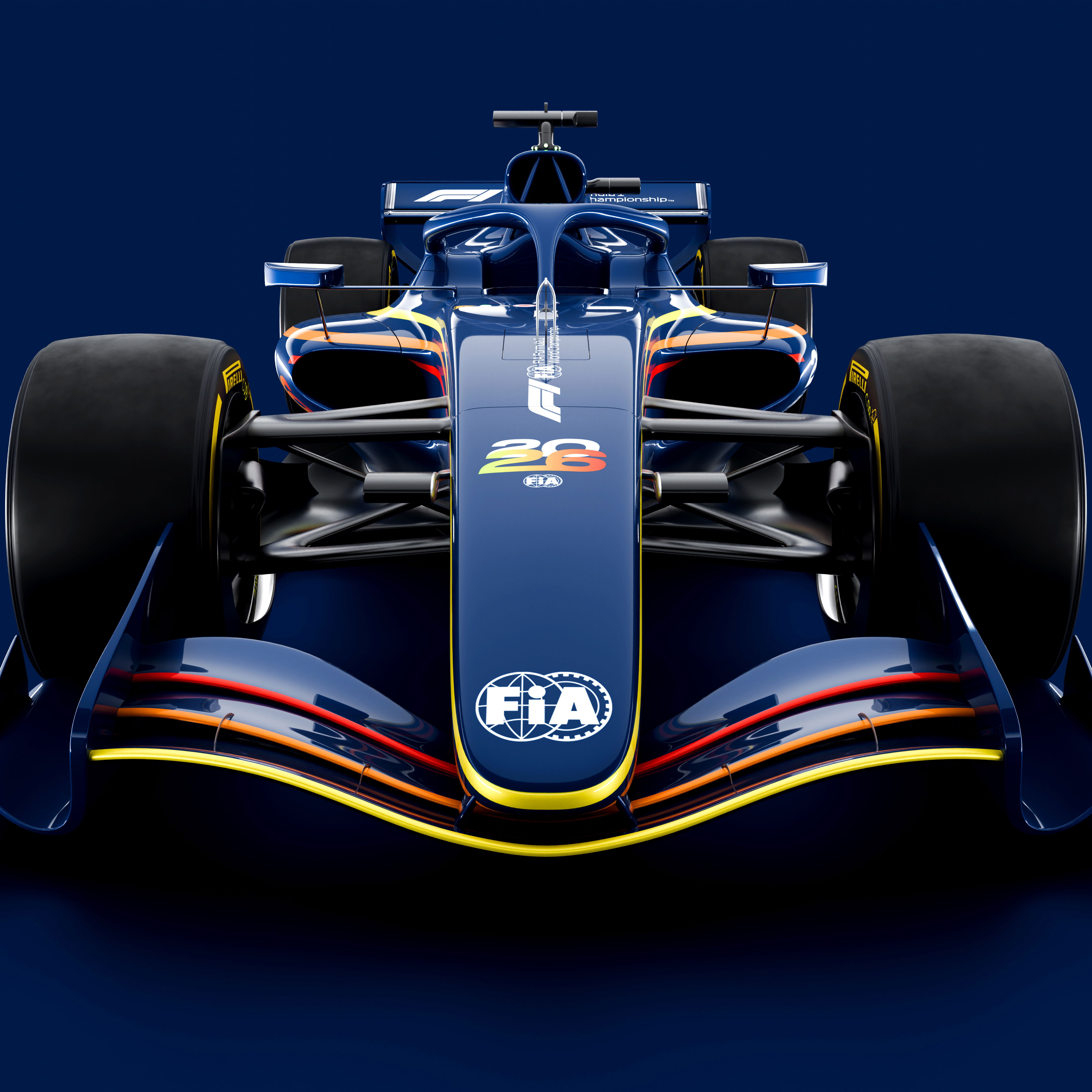 F1 2026 car render - front view