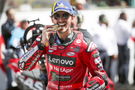 Francesco Bagnaia with winner's medal, Italian Grand prix, MotoGP, Mugello, 2024