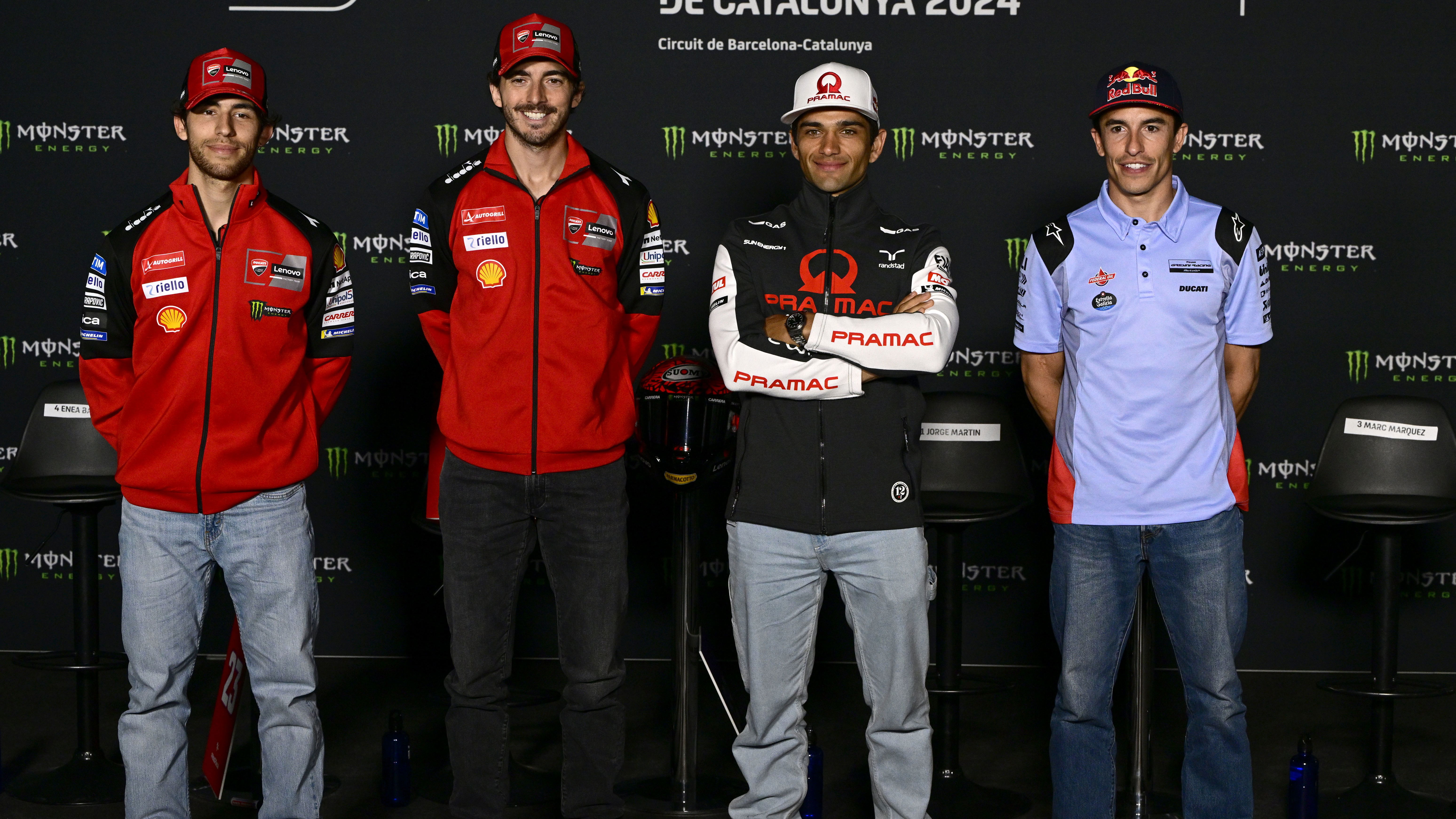 Bastianini, Bagnaia, Martin, Marquez
