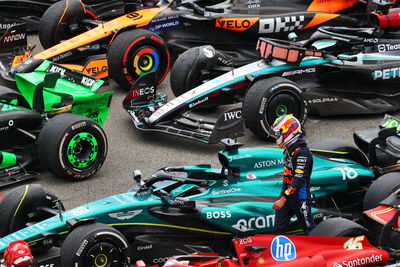 Sergio Perez in parc ferme after another disappointing race