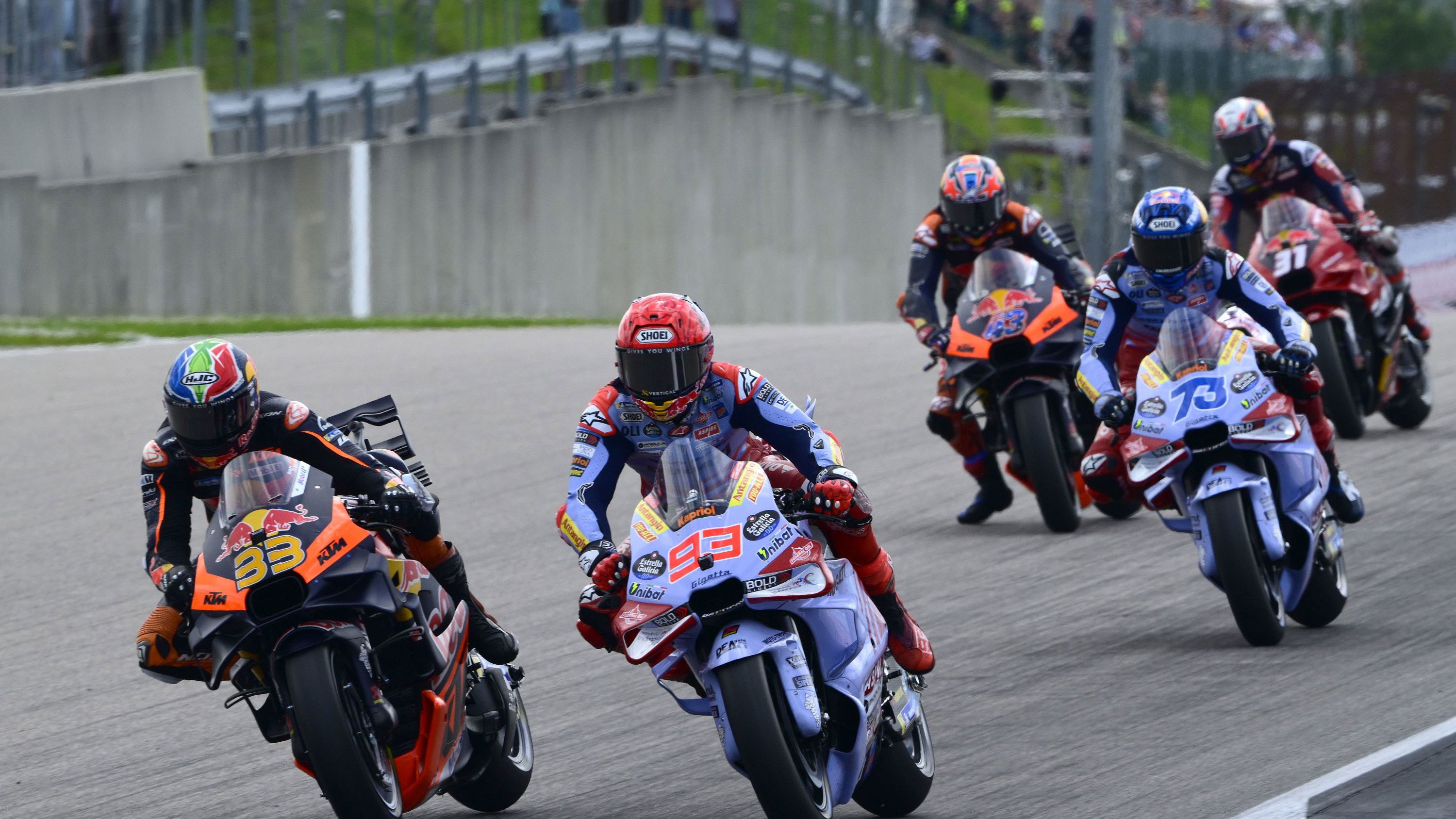 Brad Binder, Marc Marquez, braking, 2024 German MotoGP