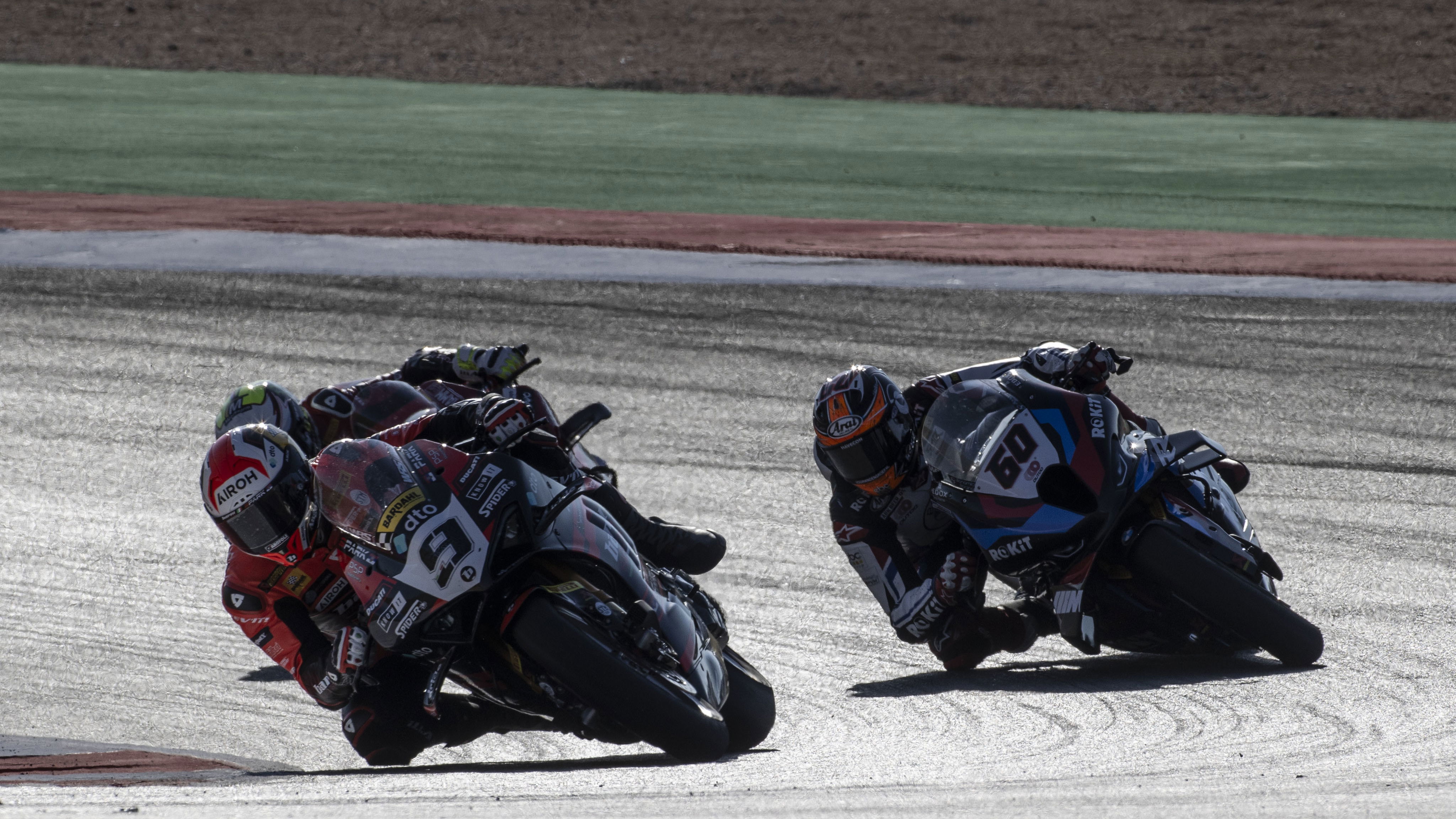 Danilo Petrrucci, Michael van der Mark, Alvaro Bautista, 2024 Portuguese WorldSBK. Credit: Gold and Goose.