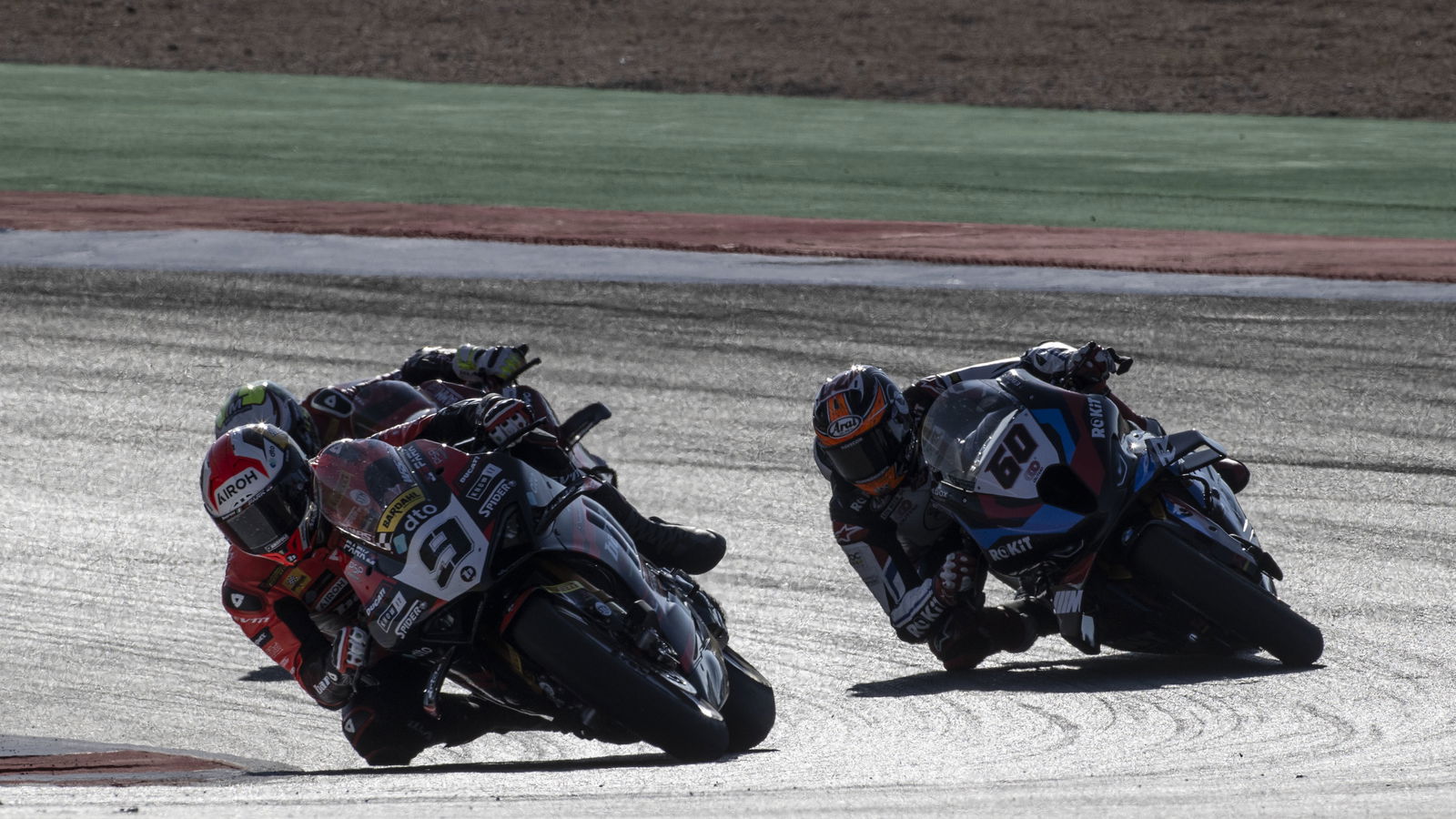 Danilo Petrrucci, Michael van der Mark, Alvaro Bautista, 2024 Portuguese WorldSBK. Credit: Gold and Goose.