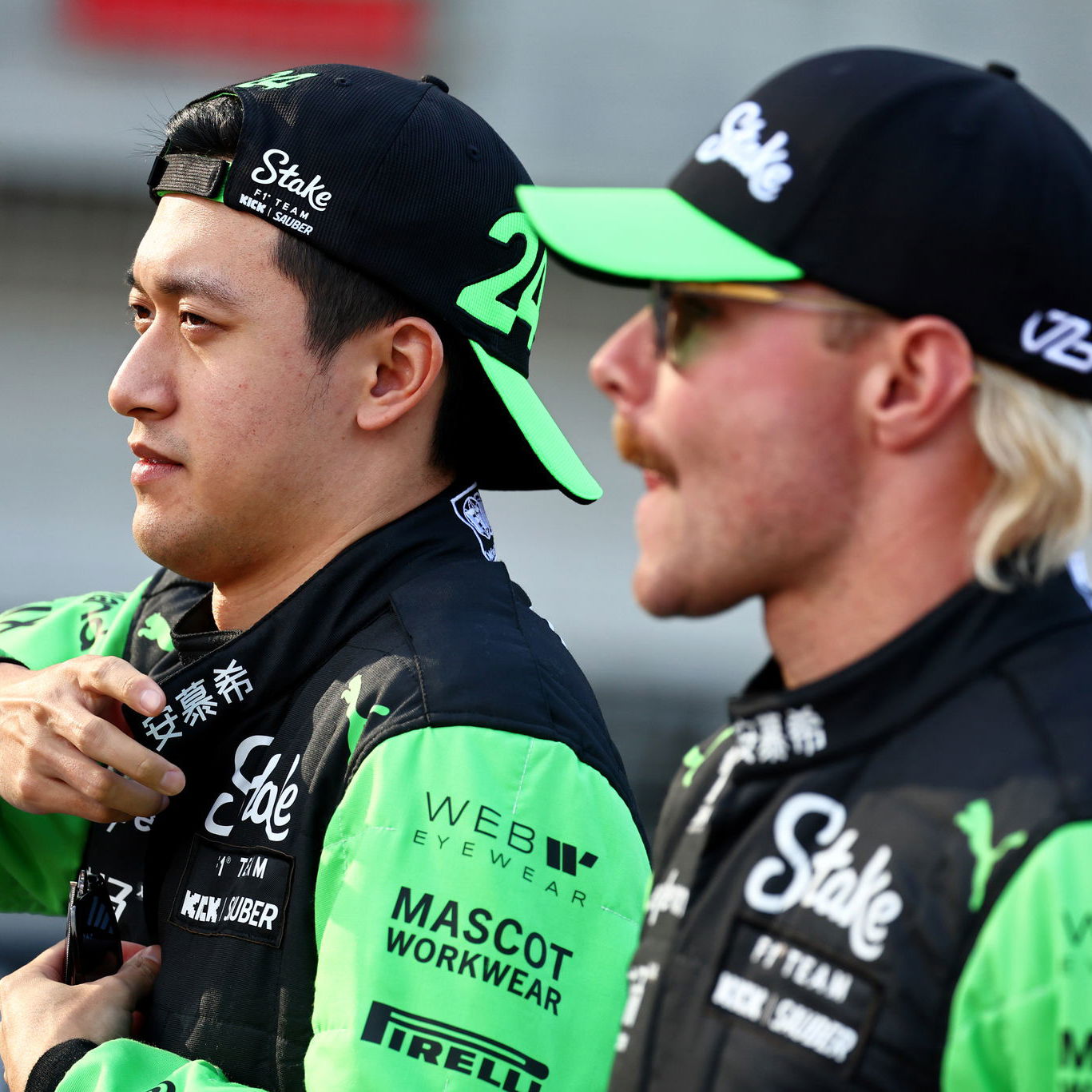 Zhou Guanyu and Valtteri Bottas