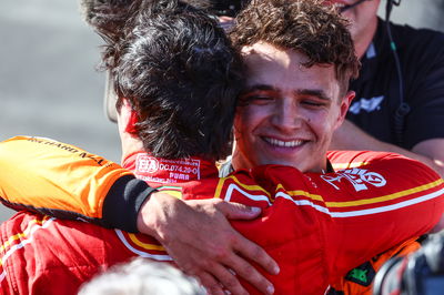 Lando Norris and Carlos Sainz celebrate in Australia