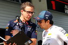 Sergio Perez and his F1 race engineer Hugh Bird 