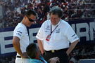 Michael Schumacher with Norbert Haug (Mercedes) and Mick Doohan