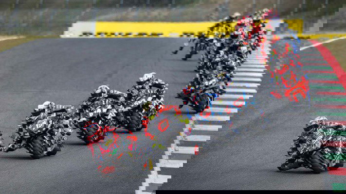 Michele Pirro leads CIV Sueprbike field at Mugello. Credit: Ducati Corse/X.