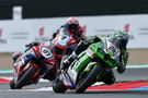 Alex Lowes leads Xavi Vierge, 2024 French WorldSBK. Credit: Gold and Goose.