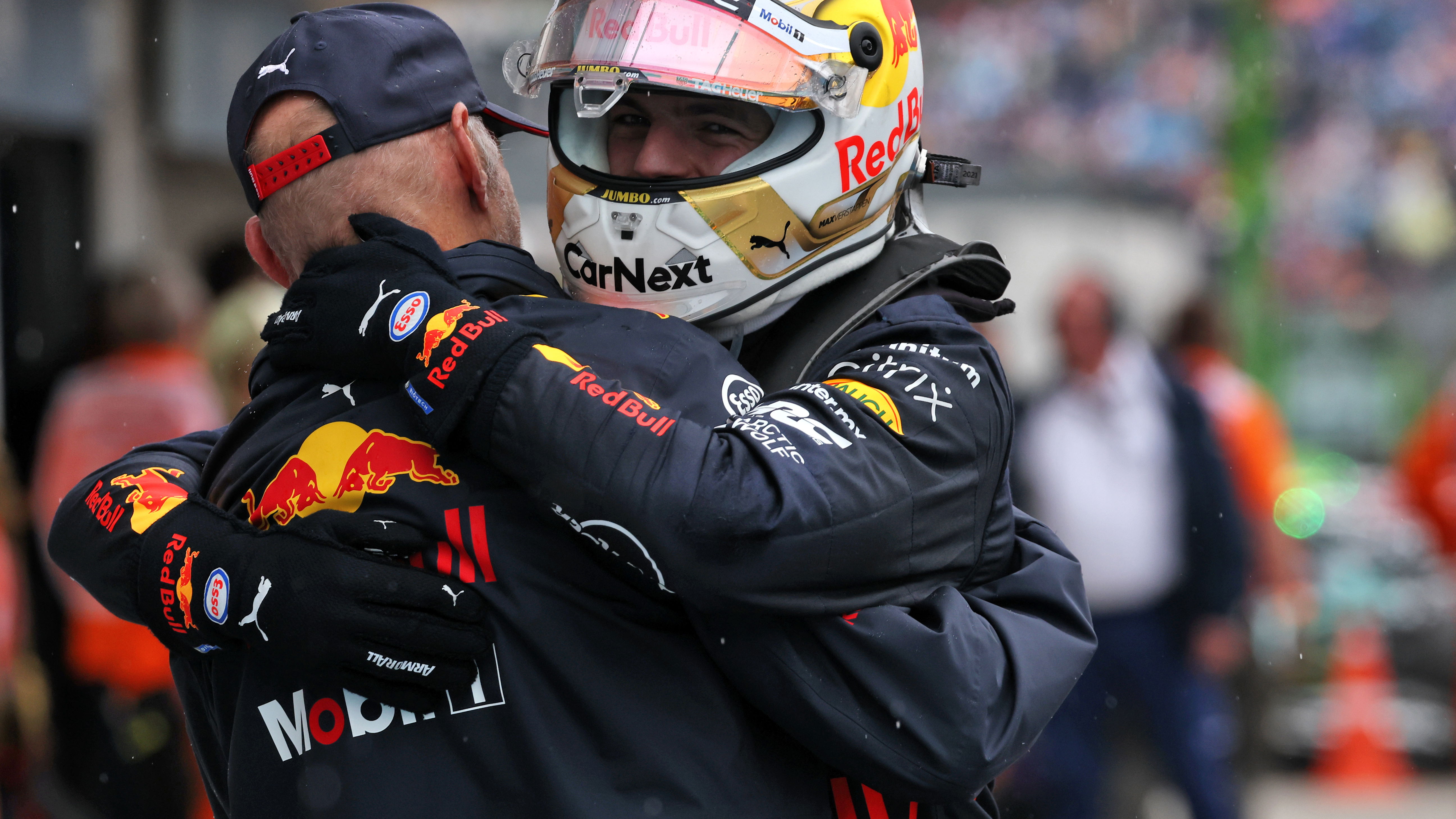 Adrian Newey and Max Verstappen