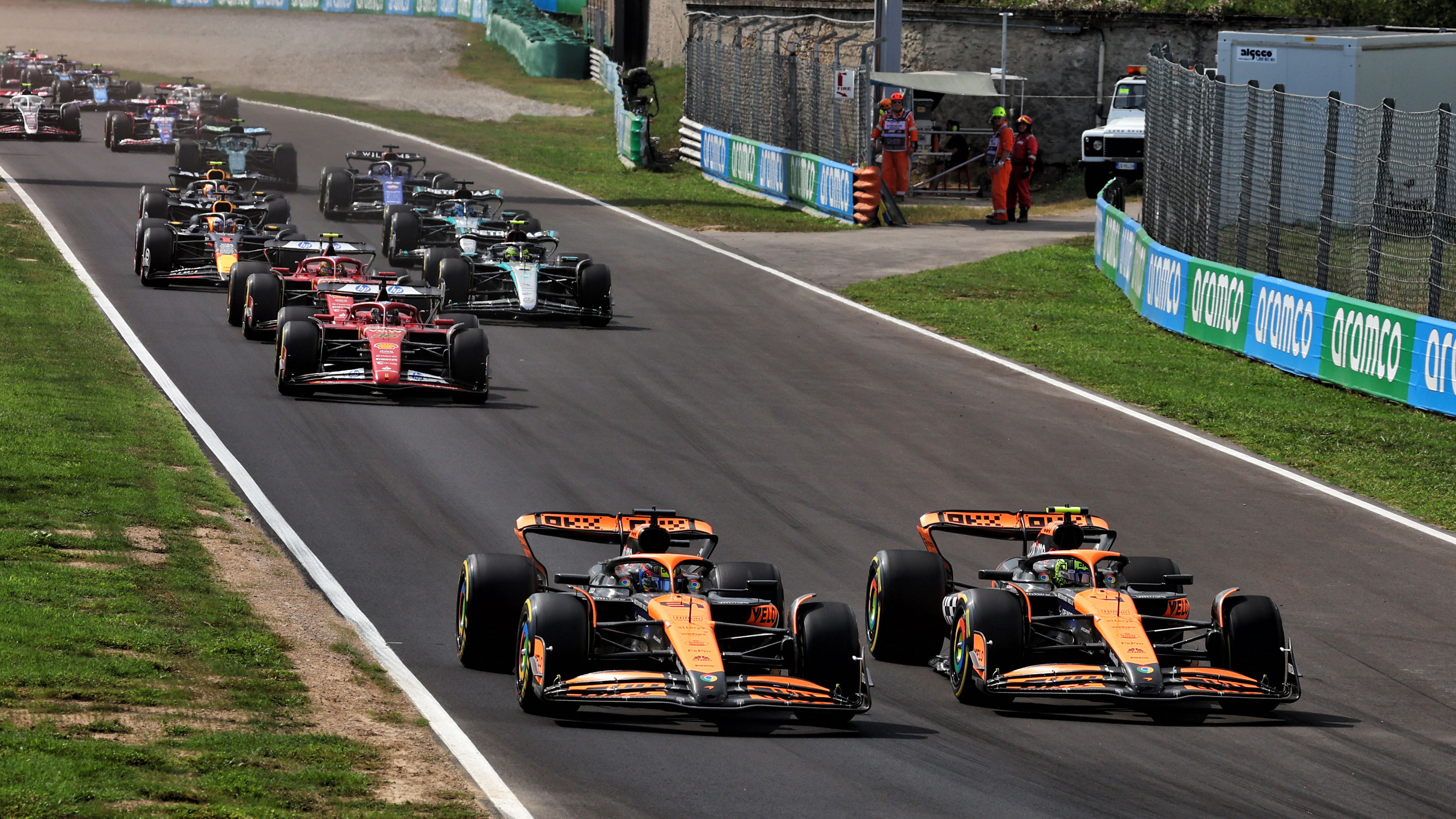 The opening lap of the Italian Grand Prix