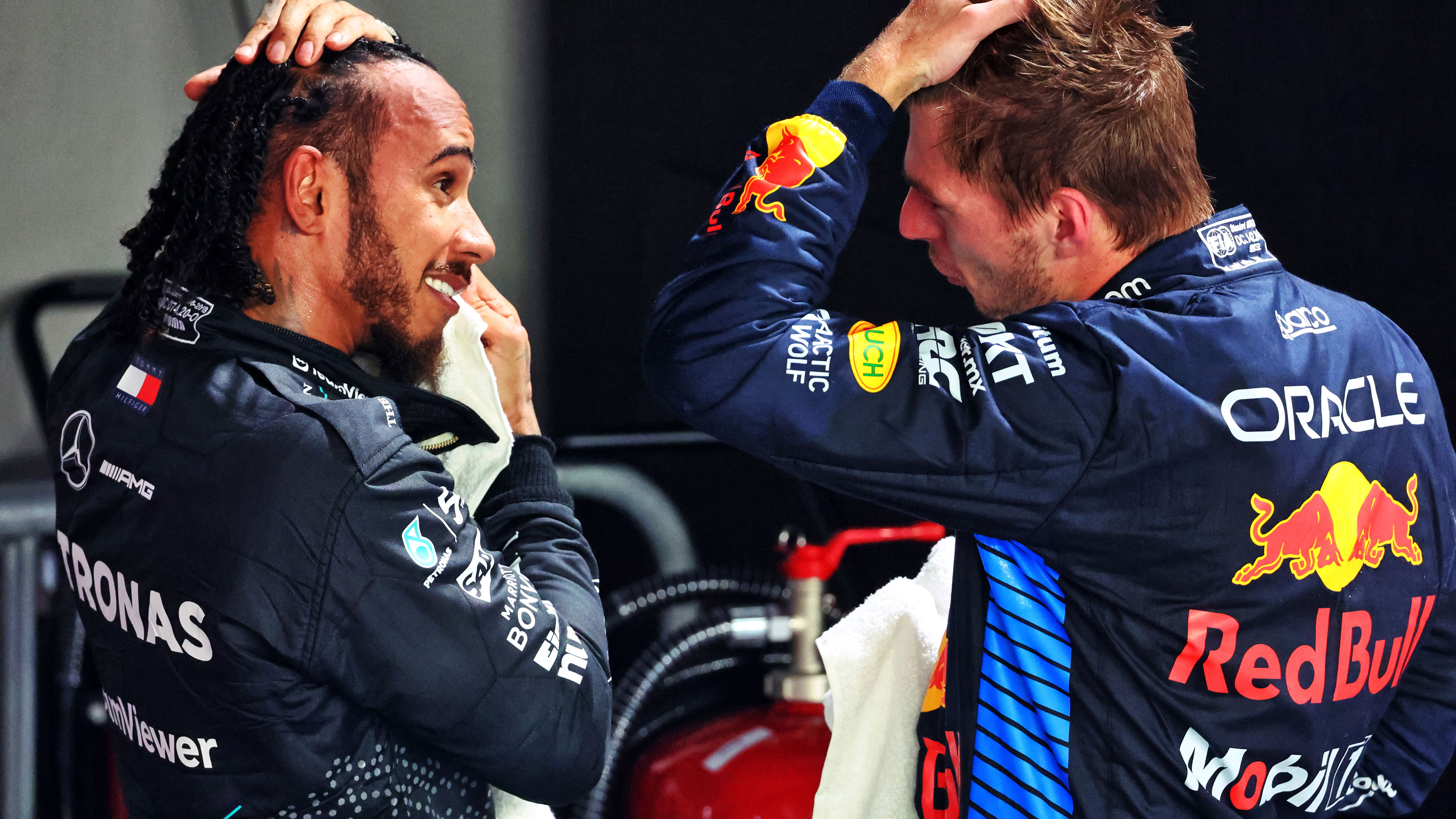 Lewis Hamilton and Max Verstappen