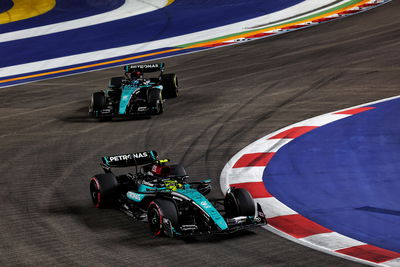 Lewis Hamilton ended up finishing behind teammate George Russell