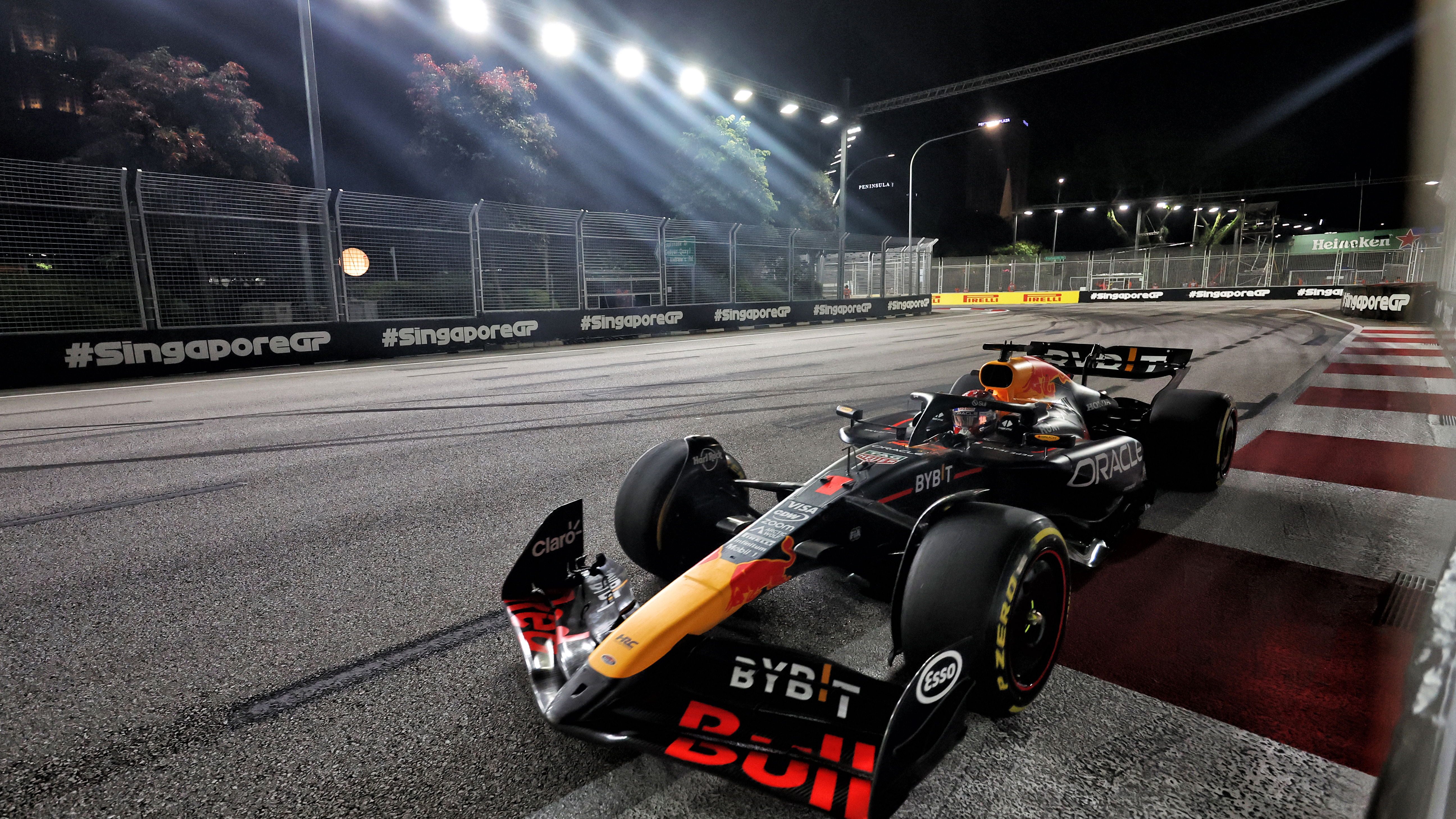 Max Verstappen on track in Singapore 