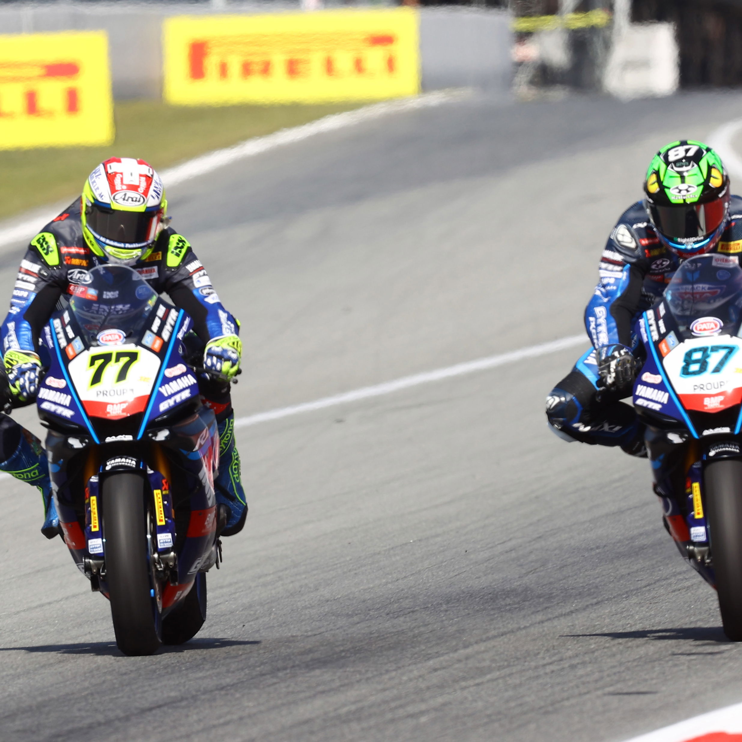 Dominique Aegerter, Remy Gardner, 2024 Catalan WorldSBK. Credit: Gold and Goose.