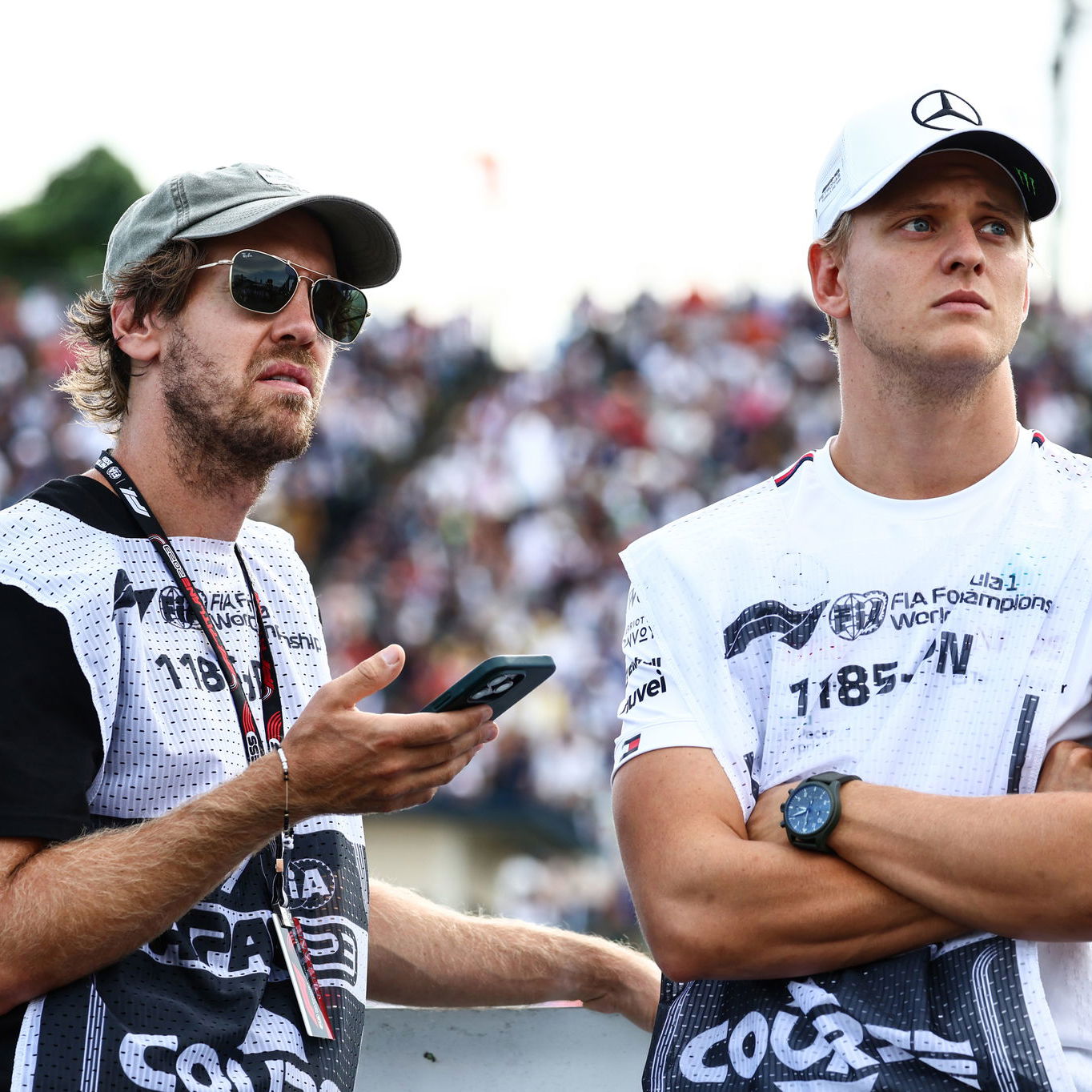Sebastian Vettel and Mick Schumacher