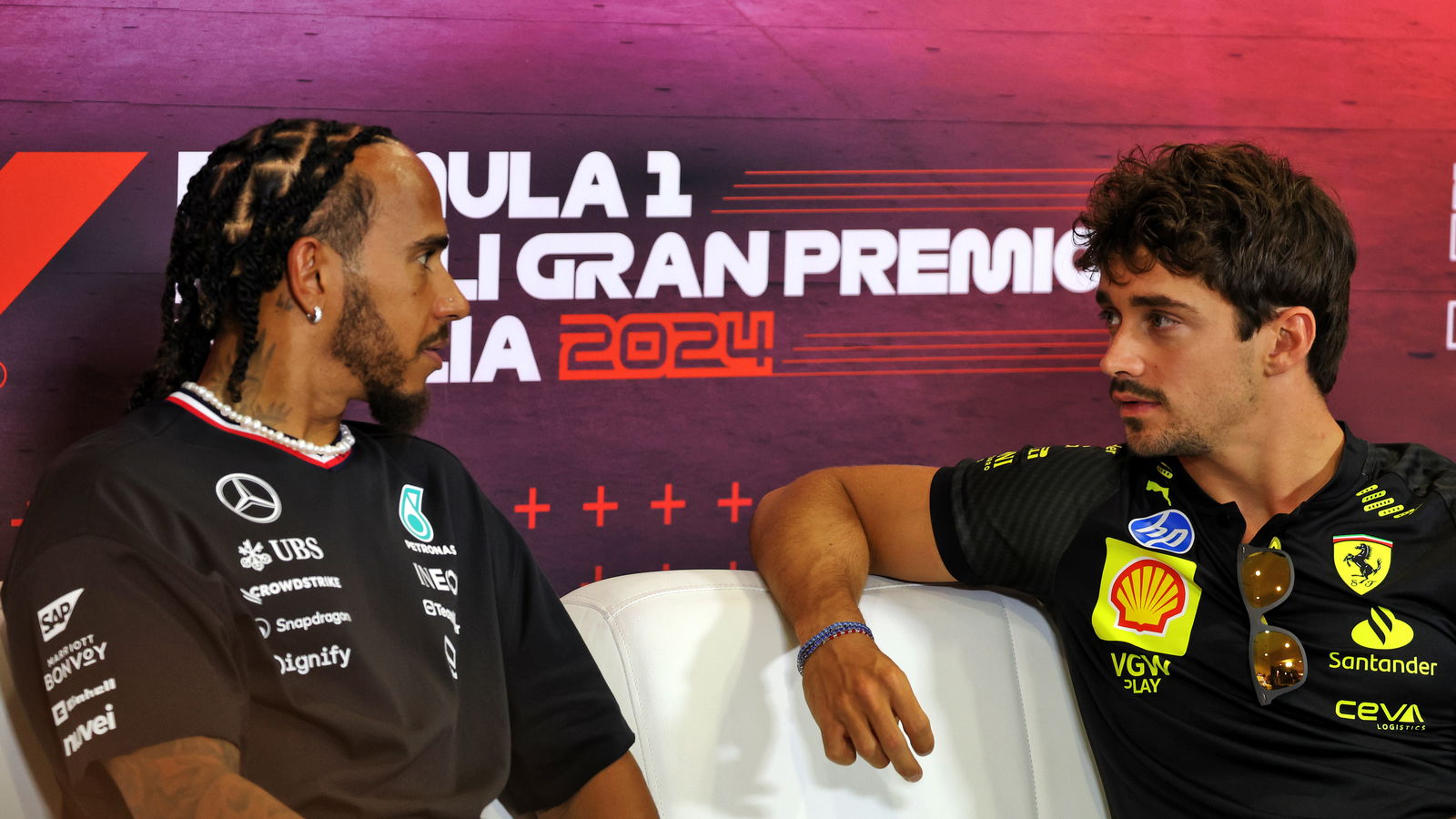 Lewis Hamilton and Charles Leclerc