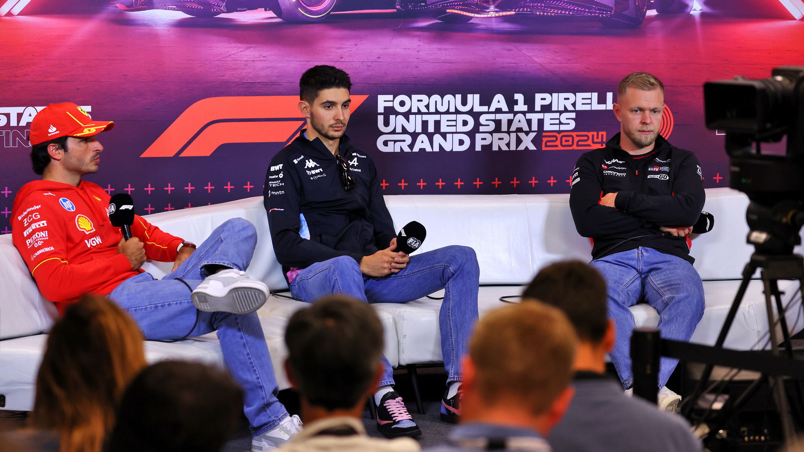 Carlos Sainz, Esteban Ocon and Kevin Magnussen