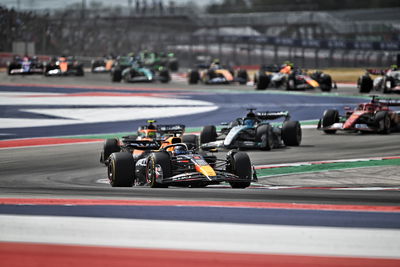 Max Verstappen leads the Austin sprint race 