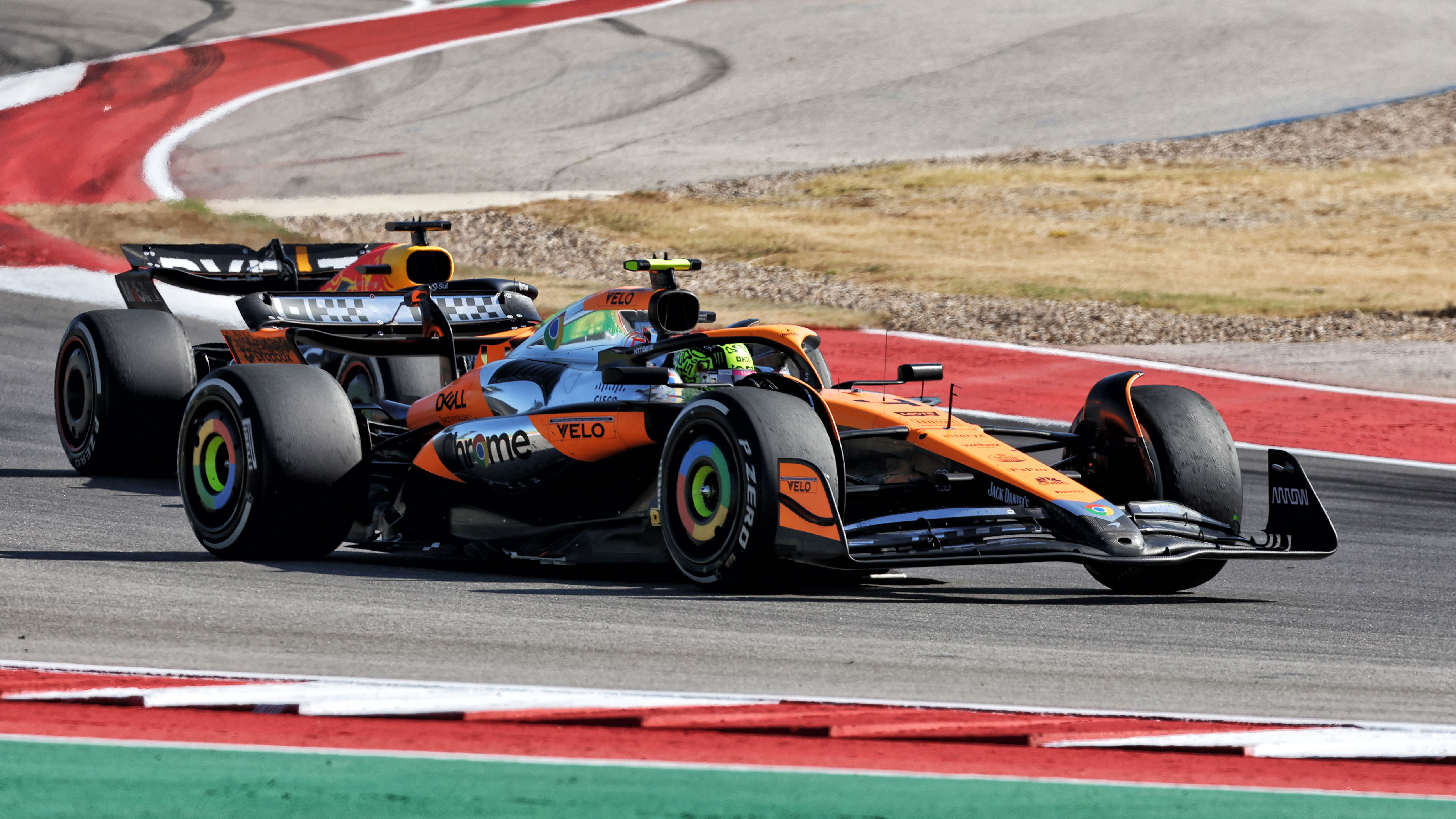 Lando Norris ahead of Max Verstappen