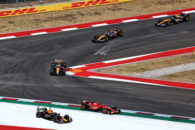 Max Verstappen and Carlos Sainz run wide at COTA's Turn 12