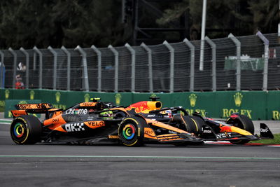 Lando Norris and Max Verstappen battle in Mexico