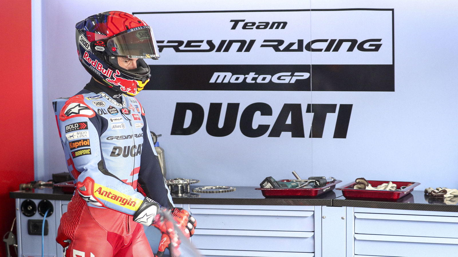 Marc Marquez, 2024 MotoGP Malaysian Grand Prix, pit box. Credit: Gold and Goose