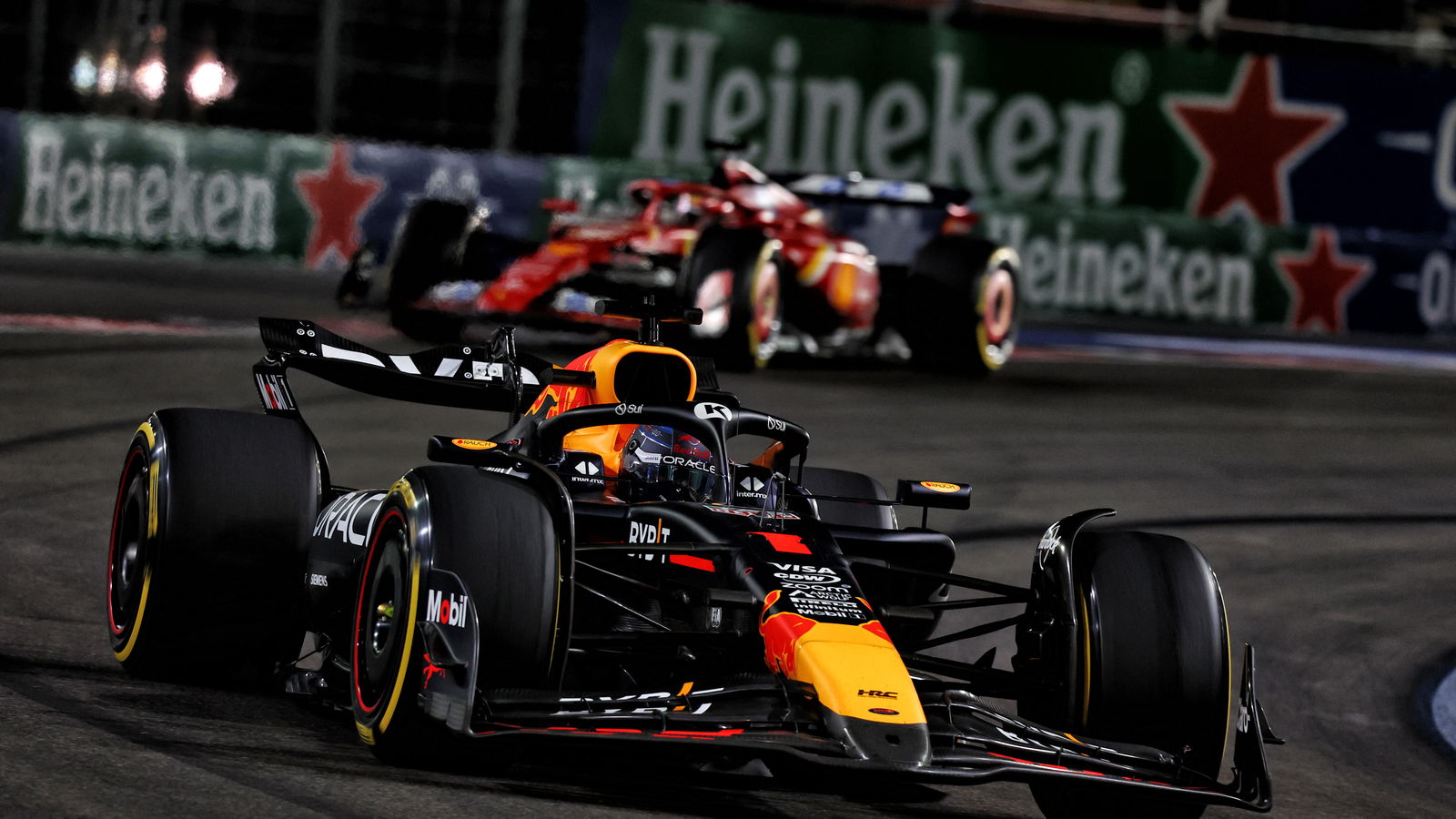 Max Verstappen on track in Las Vegas