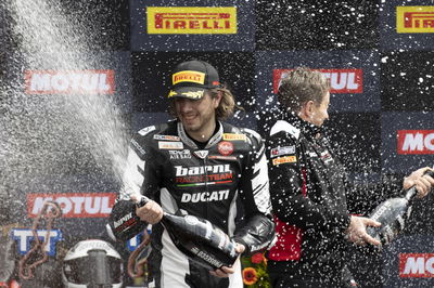 Nicholas Spinelli, 2024 Dutch WorldSBK, podium. Credit: Gold and Goose.