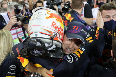 Sergio Perez and Max Verstappen celebrate in Abu Dhabi