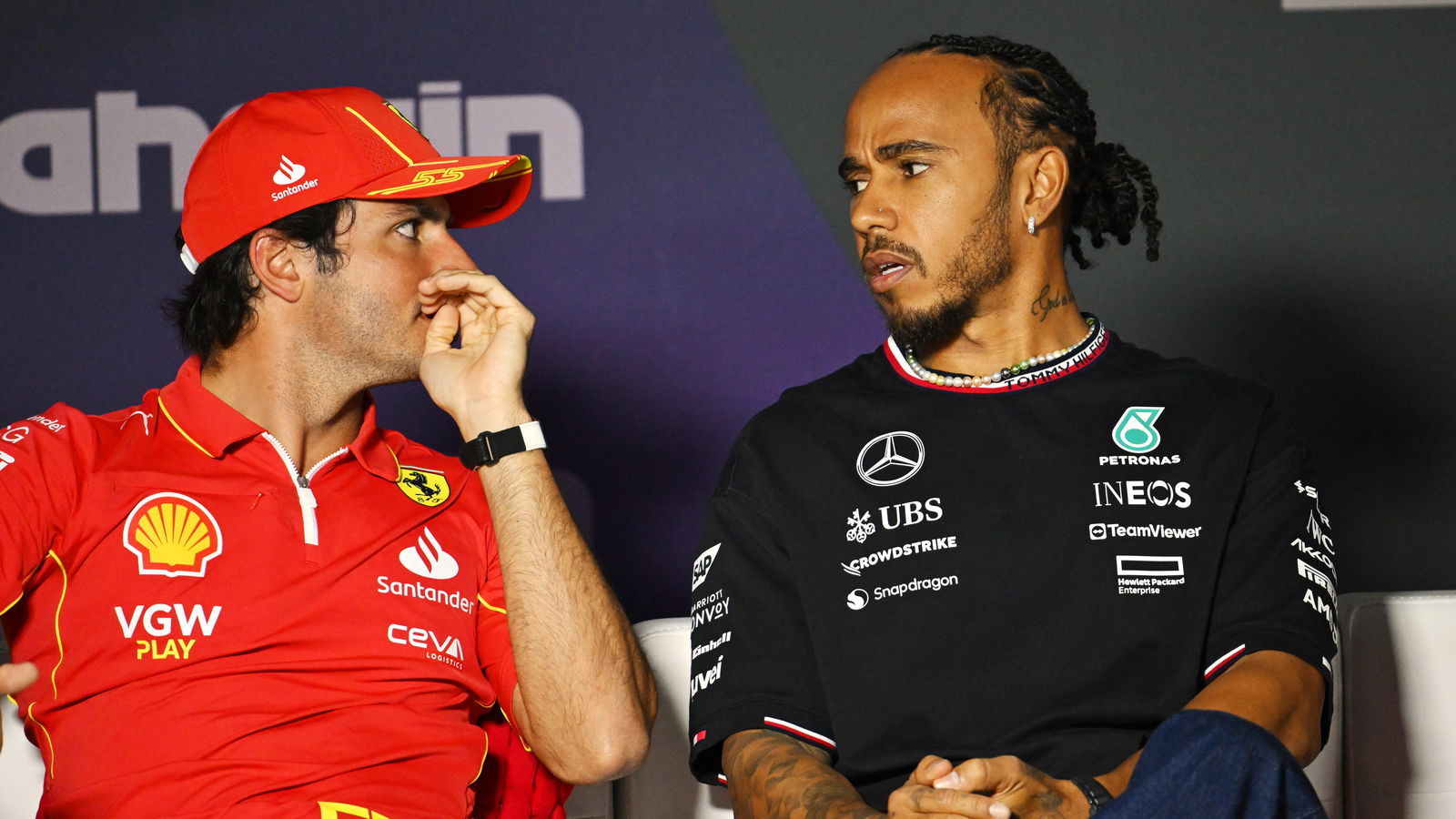 Carlos Sainz and Lewis Hamilton