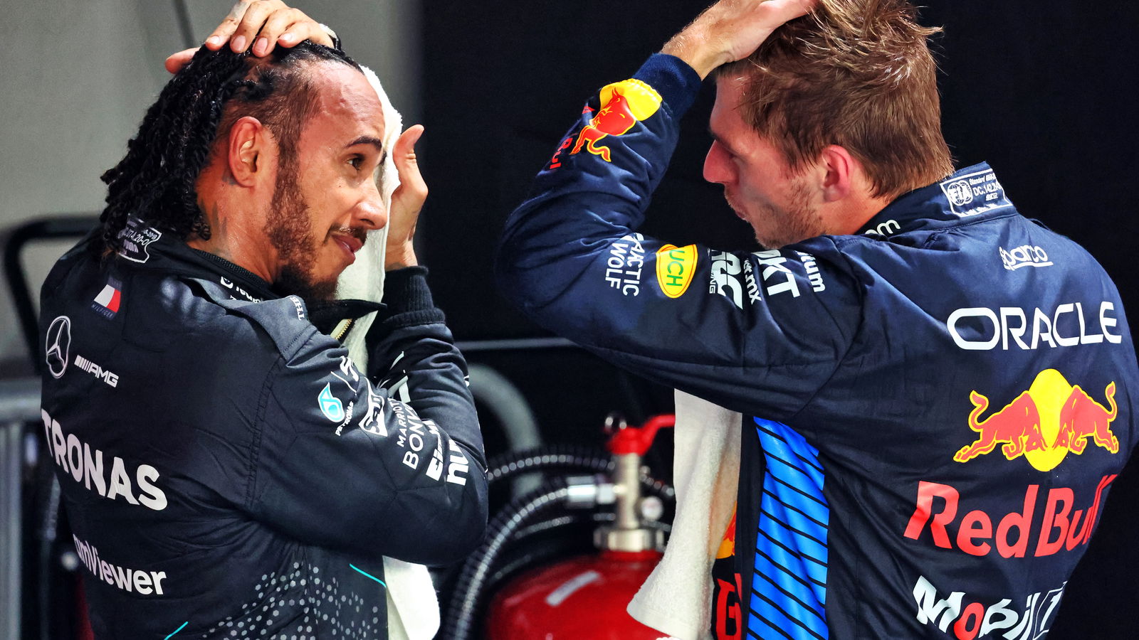 Lewis Hamilton and Max Verstappen