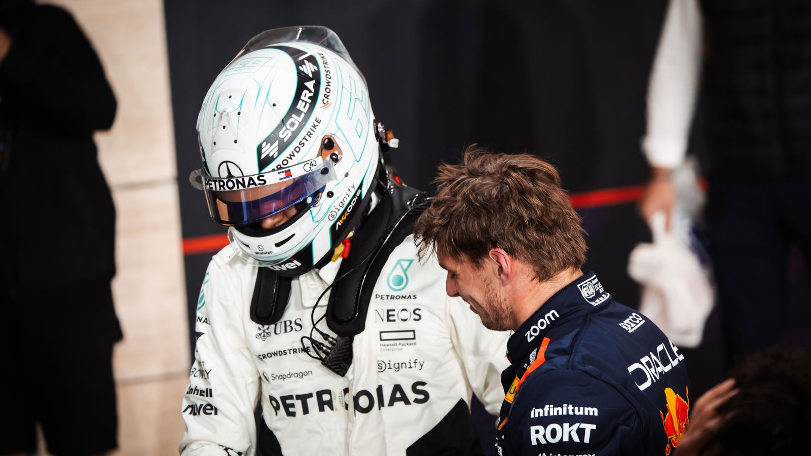 George Russell and Max Verstappen are in a spat