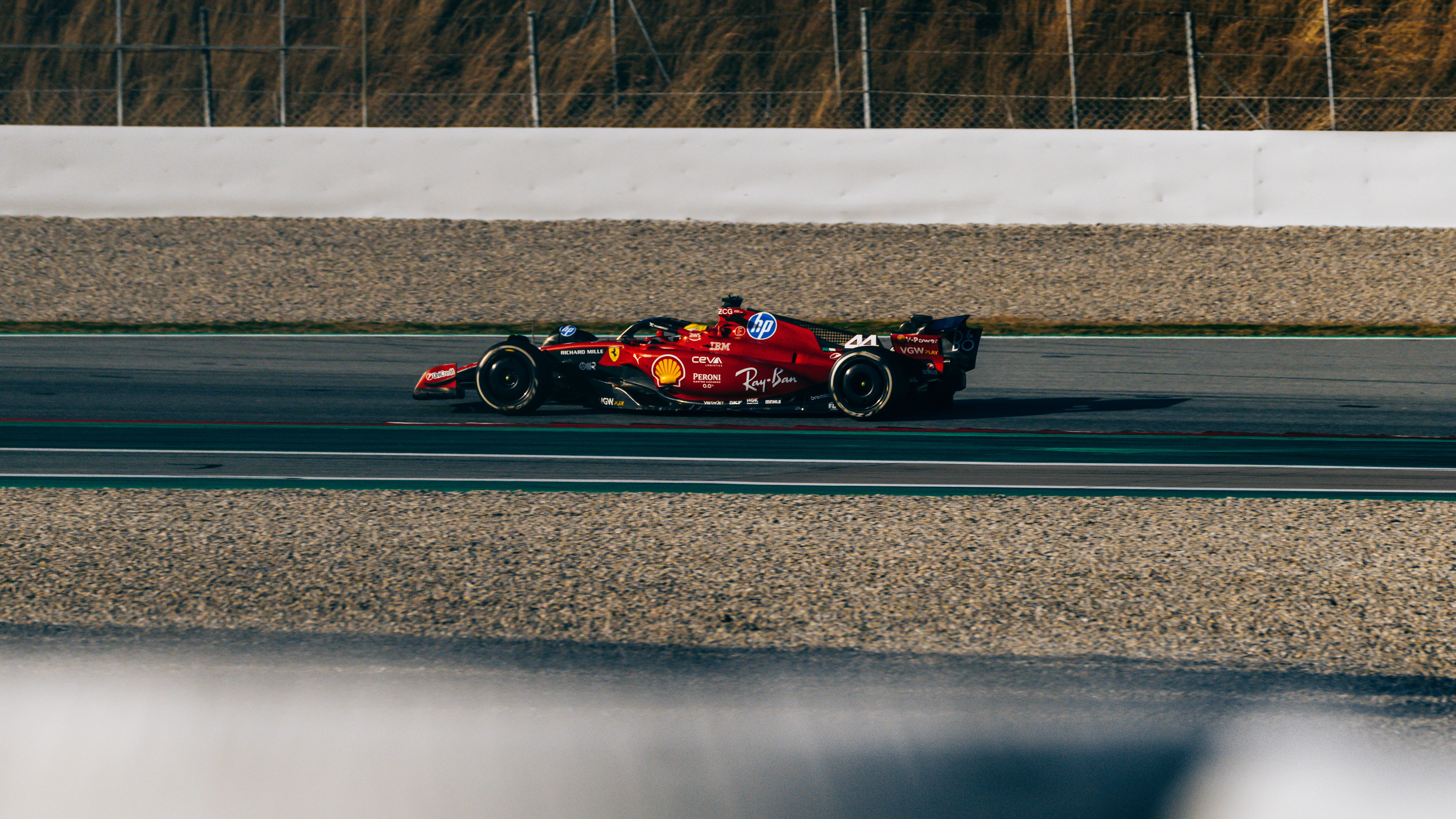 Lewis Hamilton is testing for Ferrari in Barcelona