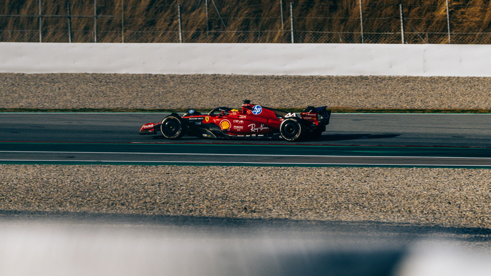 Lewis Hamilton is testing for Ferrari in Barcelona