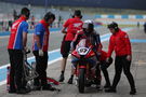 Xavi Vierge in pits, 2025 Jerez WorldSBK Test. Credit: Gold and Goose.