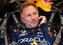 Christian Horner behind the wheel of one of Red Bull's F1 cars