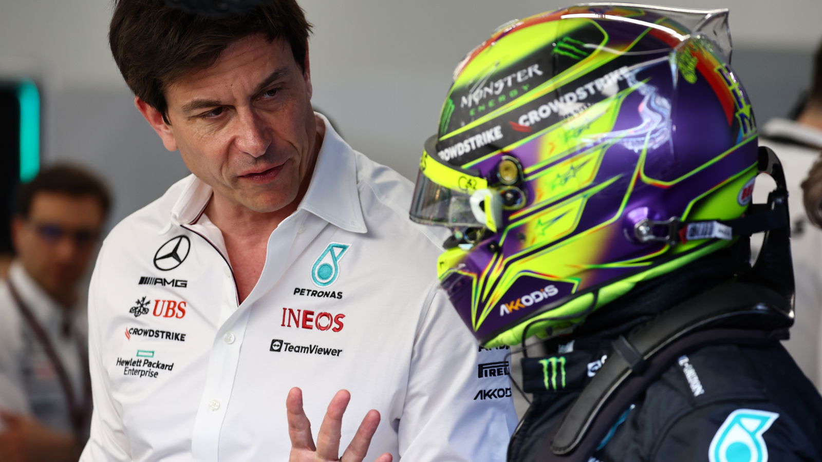 Toto Wolff and Lewis Hamilton 